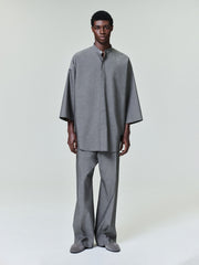 Cotton Wool Oxford Wide Leg Drawstring Pants