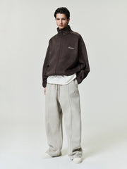 Suede Fleece Signature Modern Track Jacket W/ Piping