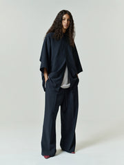 Silk Blend 3/4 Sleeve Button Up Shirt